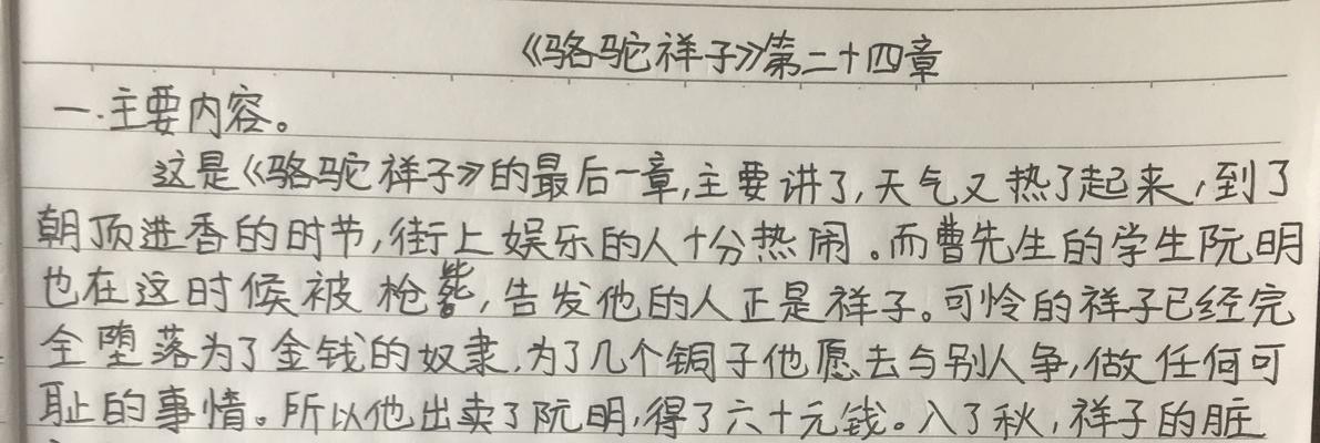 骆驼祥子：从贫困到富贵的路